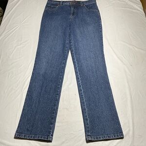Gloria Vanderbilt Amanda Straight Leg Blue Denim Jeans Womens Size 6P Medium